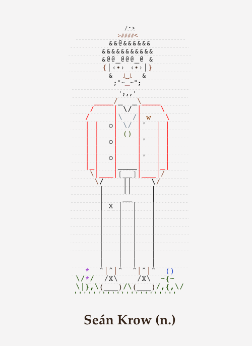 An ASCII self-portrait of Seán