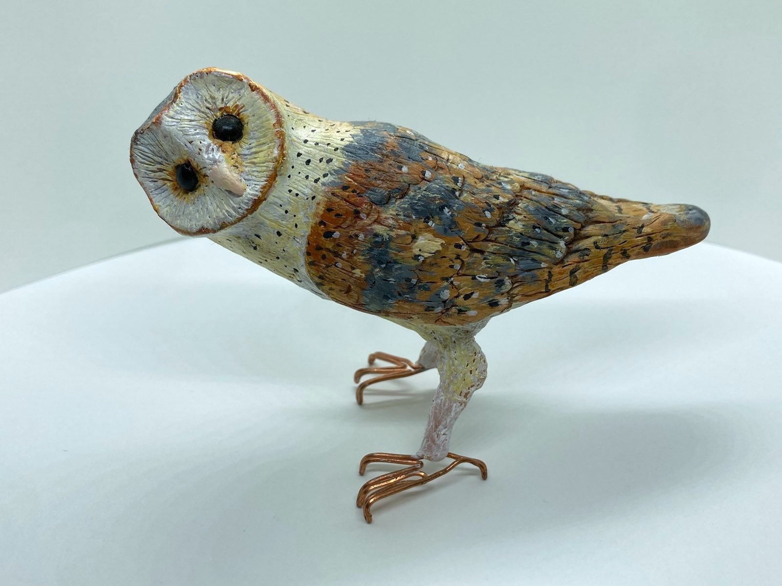Barn Owl Sculpture close-up