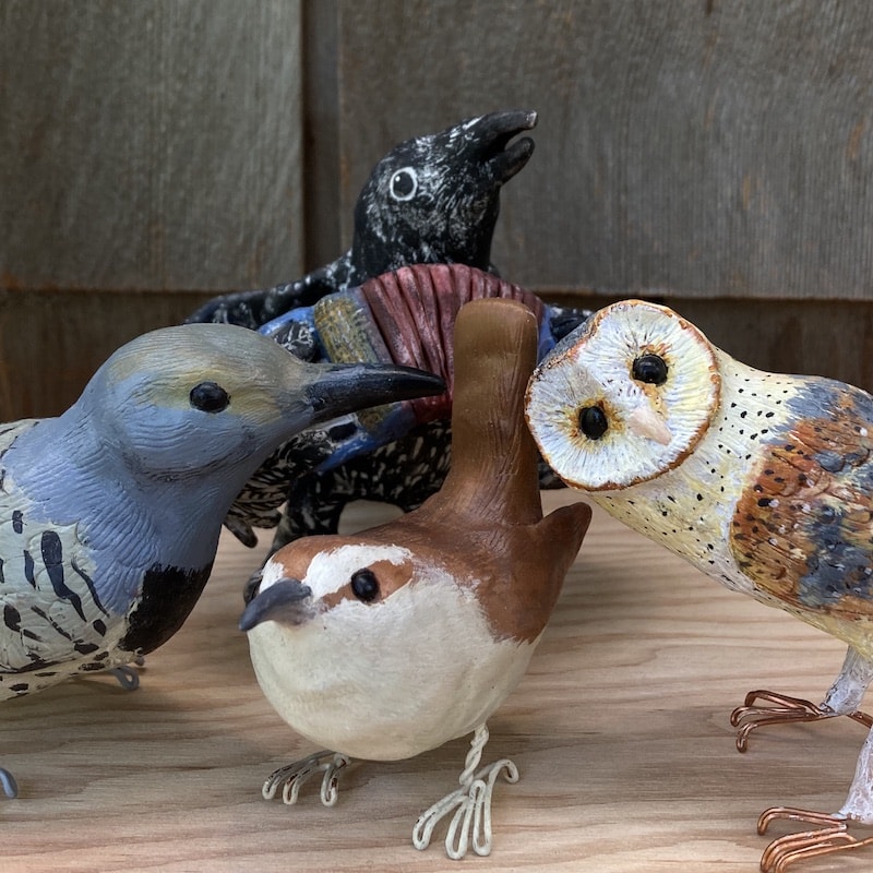 A photo of the Bird Sculptures