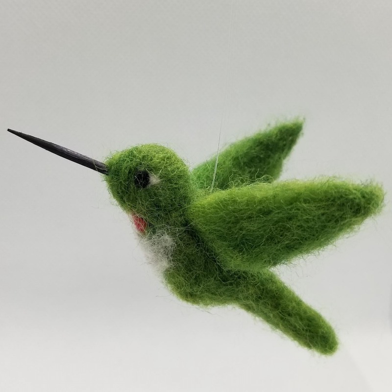 Felted Hummingbird close-up