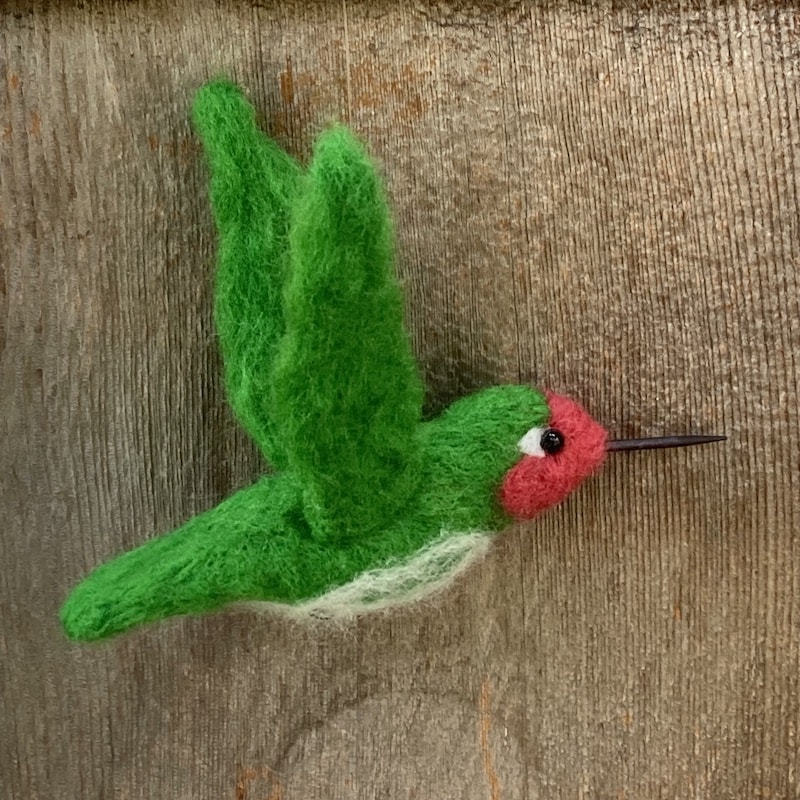 Felted Hummingbird close-up